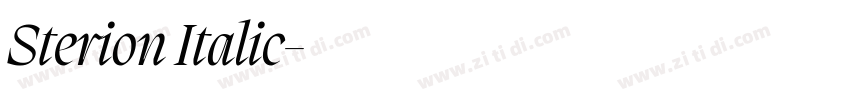 Sterion Italic字体转换 Sterion Italic字体转换